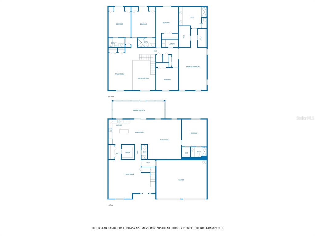 This image displays a two-story residential floor plan showing room layouts and dimensions — 1383 WATER WILLOW DRIVE, GROVELAND, FL