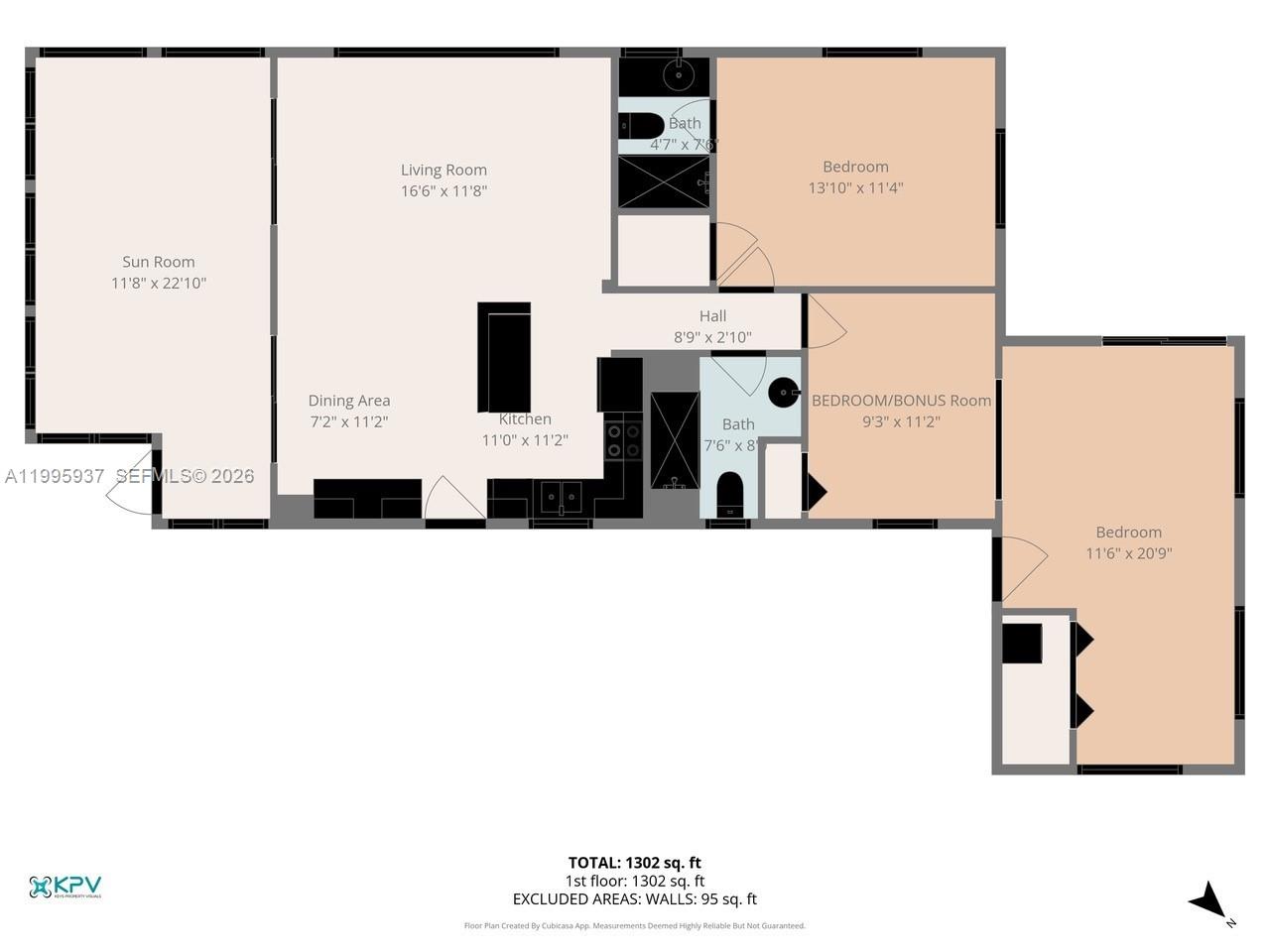 This is a floor plan showing the layout and dimensions of a single-story residential home — 812 S Silver Cir, Key Largo FL 33037, KEY LARGO, FL