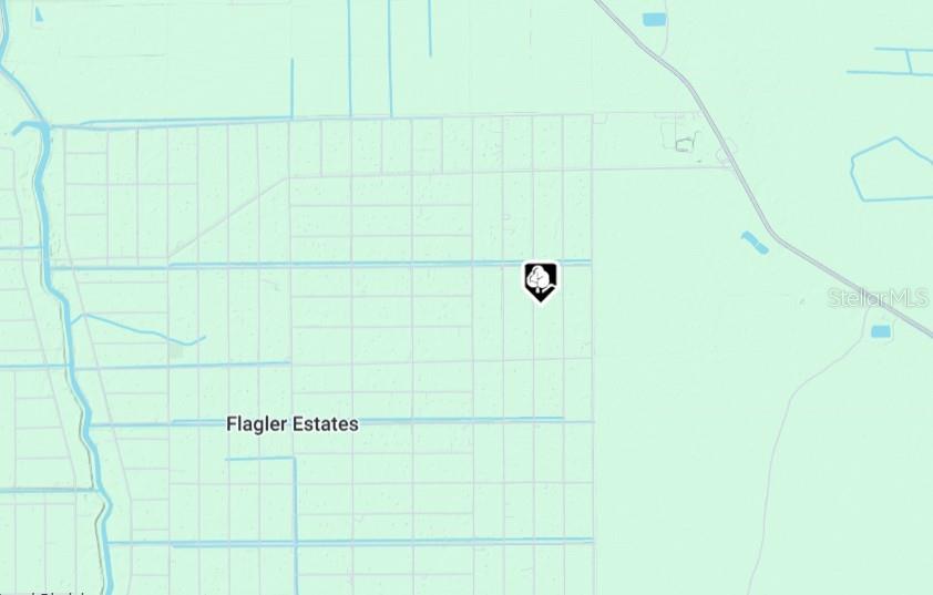 This is a map showing the location of a property within the Flagler Estates area — 9910 CROTTY AVENUE, HASTINGS, FL