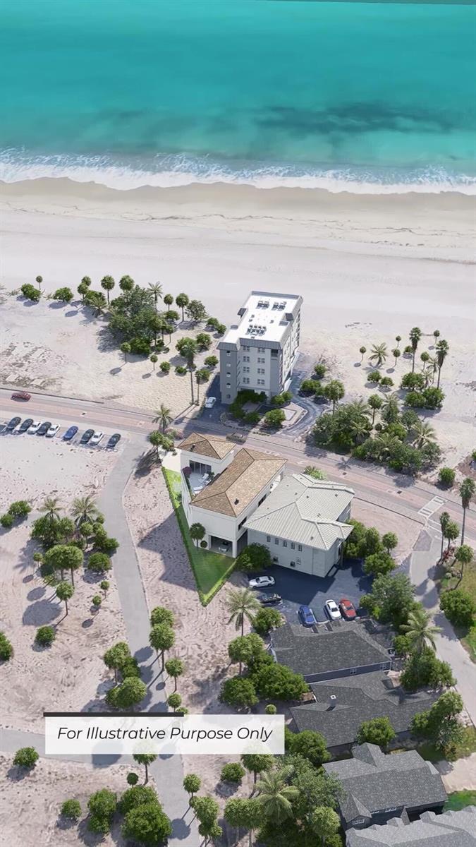 This is a rendering of a coastal property featuring a multi-story building near the beach — 2915 Estero Boulevard, FL 33931, FL