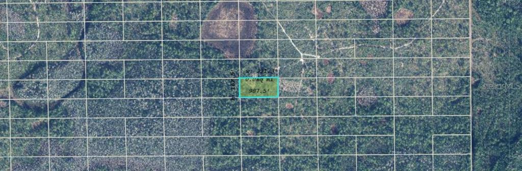 This is an aerial map showing a rectangular parcel of land highlighted in light blue — DILL ROAD, ORLANDO, FL