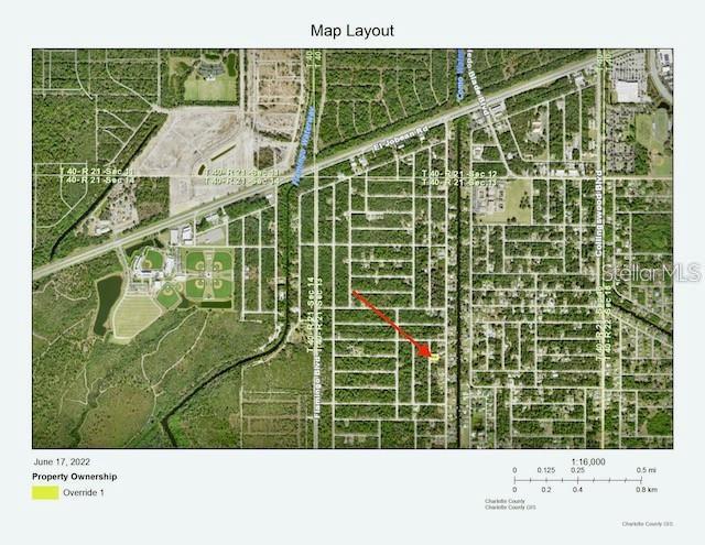 This is a map layout showing a highlighted property lot within a residential neighborhood — 2328 REDFERN STREET, PORT CHARLOTTE, FL