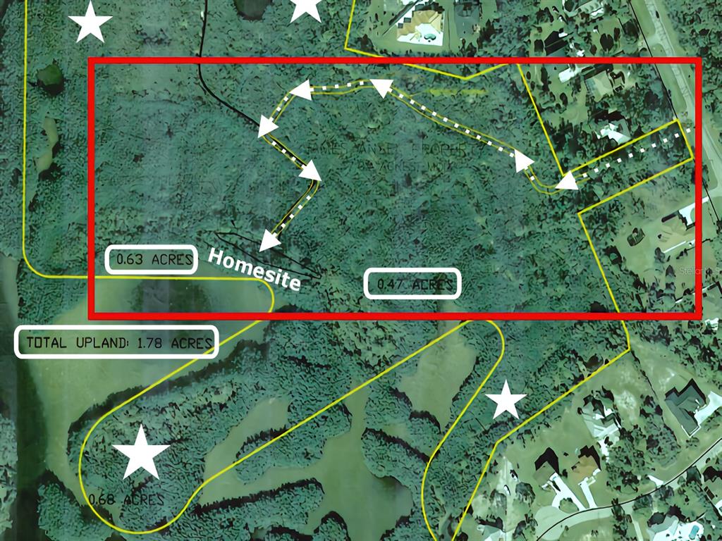 This map shows a property layout with highlighted acreage and a designated homesite area — TIDAL SWAMP NE, ST PETERSBURG, FL