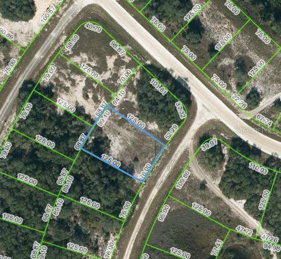 An aerial map shows a highlighted rectangular plot of land surrounded by other vacant lots — 322 DARGEN DRIVE, LAKE PLACID, FL
