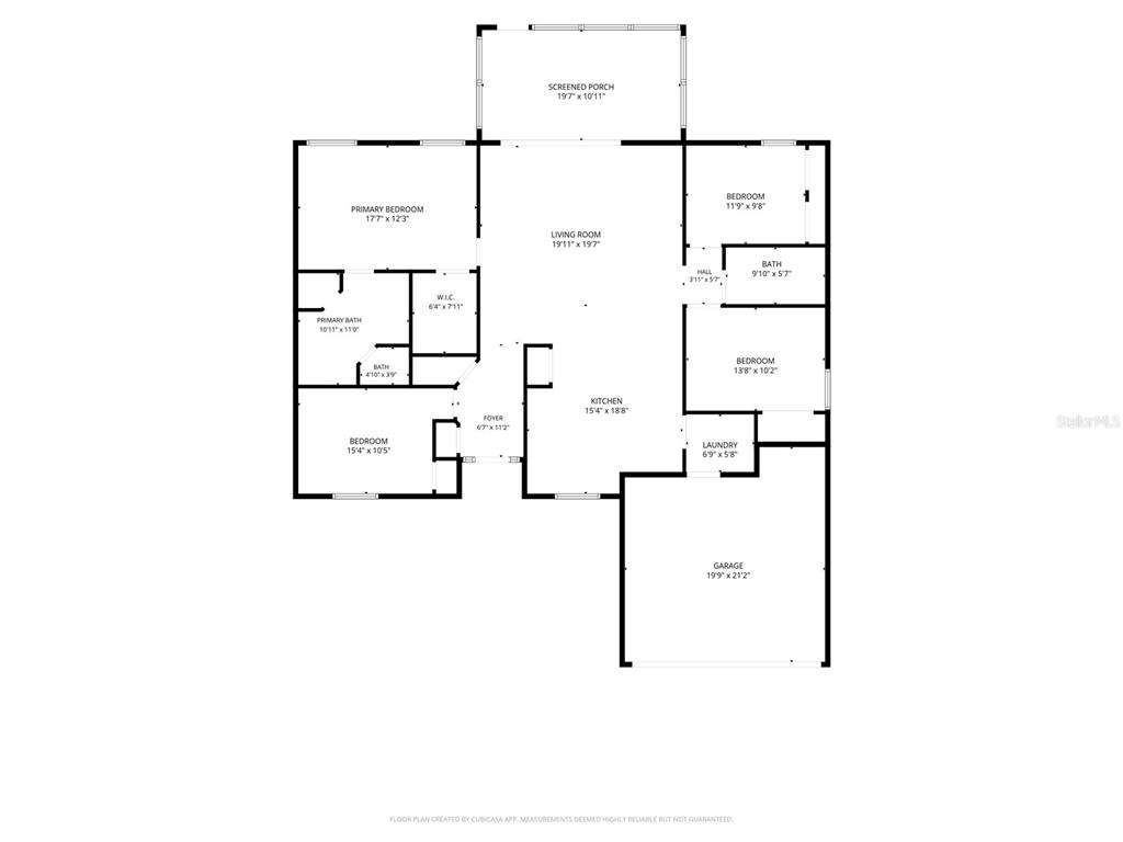 This is a floor plan for a single-story house with a garage and screened porch — 148 COUNTRY LAKES CIRCLE, GROVELAND, FL