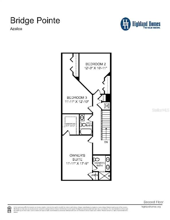 This is a floor plan for the second level of a residential home — 394 CHESAPEAKE DRIVE, ST CLOUD, FL
