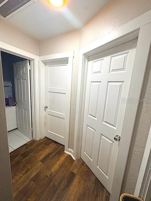 A hallway features wood-look flooring and three white doors leading to other rooms — 1002 OAKHILL STREET, LAKELAND, FL
