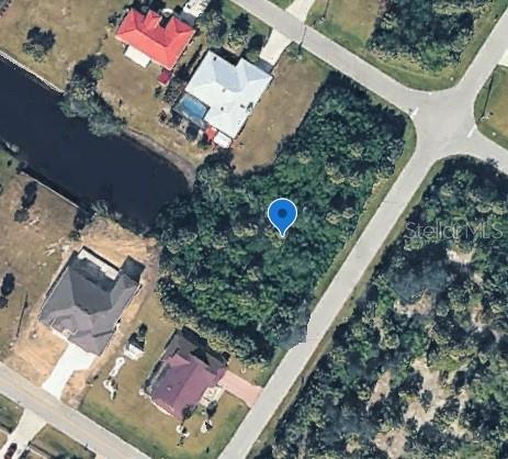 This is an aerial map view of a vacant, wooded residential lot — 4507 JOSEPH STREET, PORT CHARLOTTE, FL