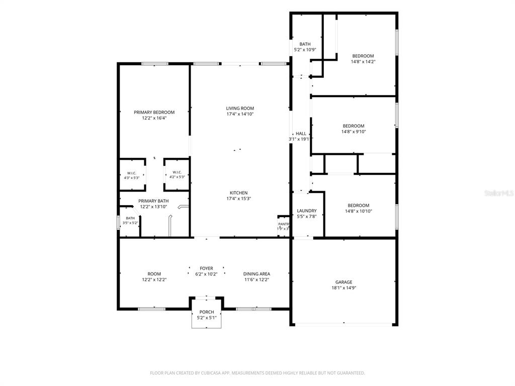 This is a floor plan of a single-story house with a garage and three bedrooms — 61 FRANCIS LN, PALM COAST, FL