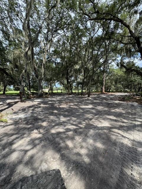 A dirt lot with tire tracks is surrounded by large trees draped in Spanish moss — COUNTY ROAD 309, CRESCENT CITY, FL
