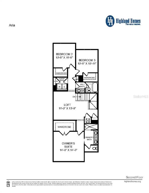 This is a floor plan for the second level of a residential home — 582 WINDY WILLOW WAY, ST CLOUD, FL