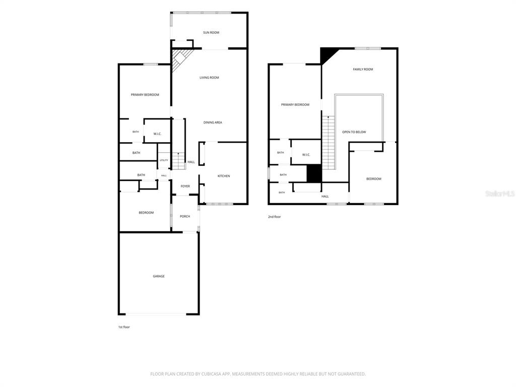 This is a floor plan showing the layout of a two-story residential home — 105 DEER LAKE CIRCLE, ORMOND BEACH, FL
