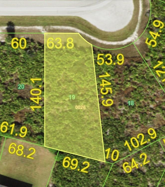 This is a property map showing the dimensions and boundary lines of a vacant lot — 112 LIME TREE PARK, ROTONDA WEST, FL