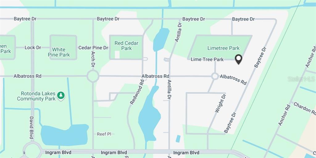 This is a map showing the location of a property near Limetree Park — 112 LIME TREE PARK, ROTONDA WEST, FL
