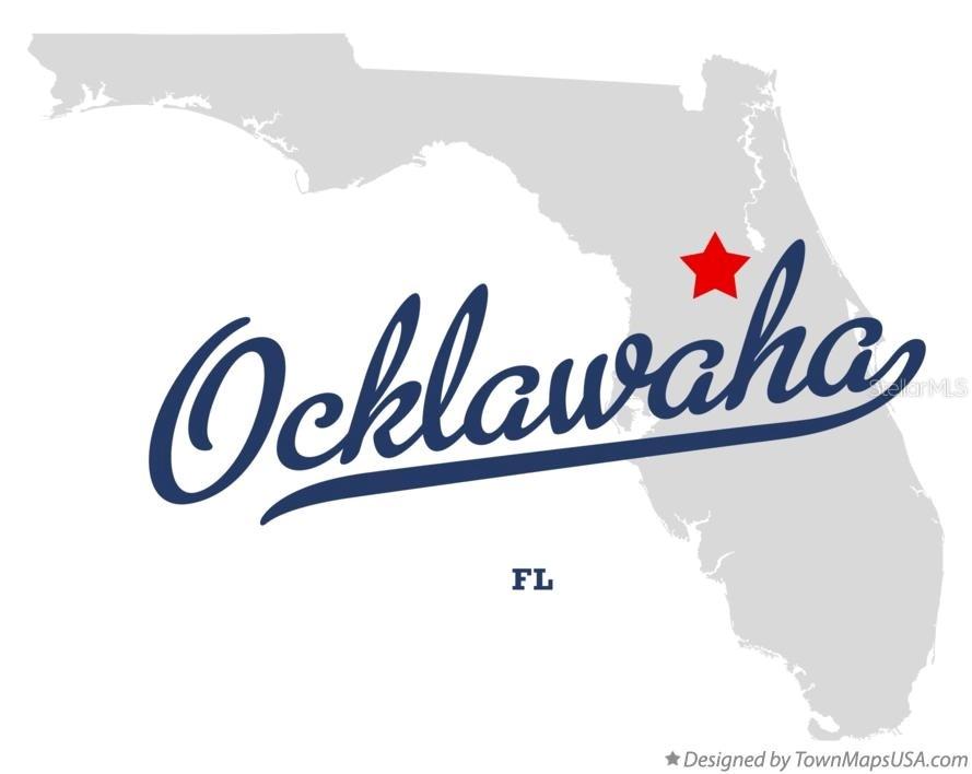 This is a map of Florida with a red star marking the location of Ocklawaha — GUAVA PASS PL, OCKLAWAHA, FL