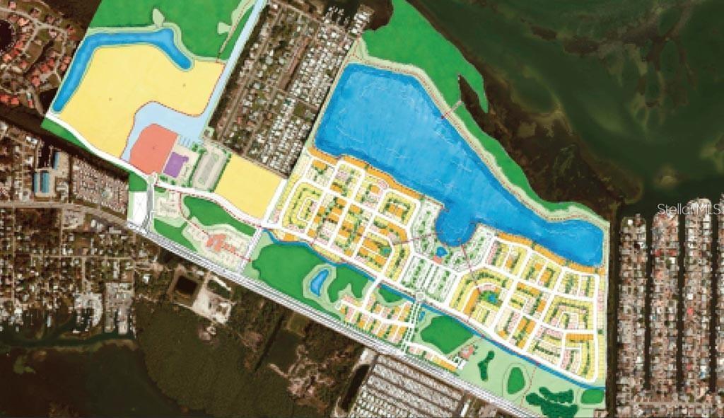 This is a color-coded site plan rendering of a residential development project — 4511 106TH STREET W, BRADENTON, FL