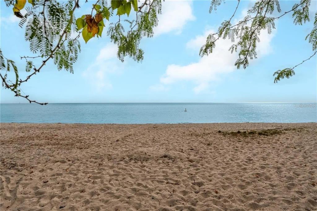 A sandy beach stretches toward the ocean under a bright sky with overhanging tree branches — PR-301 CONDO. VISTAMAR EL COMBATE UNIT B-207, CABO ROJO, PR