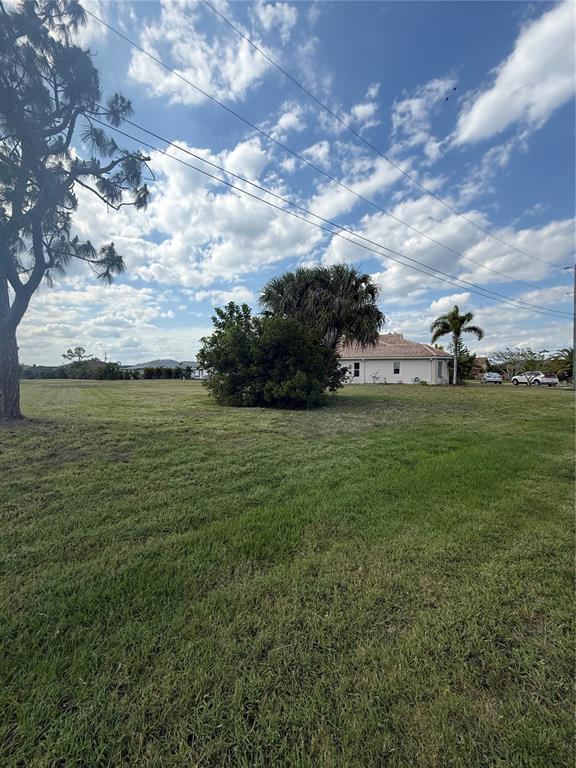 A grassy lot features a large tree, a palm tree, and a house in the distance — 1295 TIDY LANE, PUNTA GORDA, FL
