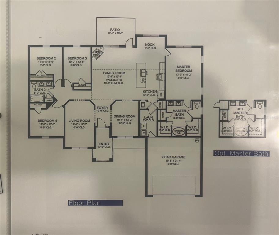 This is a floor plan for a single-story house with four bedrooms and a garage — 18 HEMLOCK TERRACE TRL, OCALA, FL