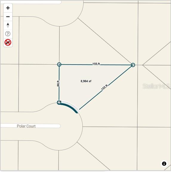 This is a map showing the property lines and dimensions of a residential lot — 22 POLAR COURT, PLACIDA, FL