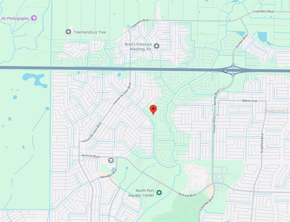 This is a map showing a residential area in North Port, Florida — Lot 10 TILHAL TERRACE, NORTH PORT, FL