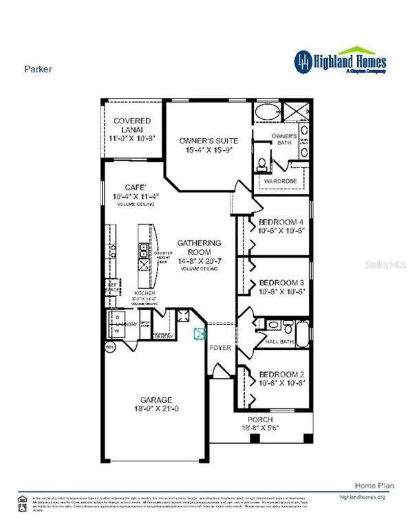 This is a floor plan for a single-story home featuring four bedrooms and a garage — 226 BLOSSOMING LILY AVENUE, RUSKIN, FL