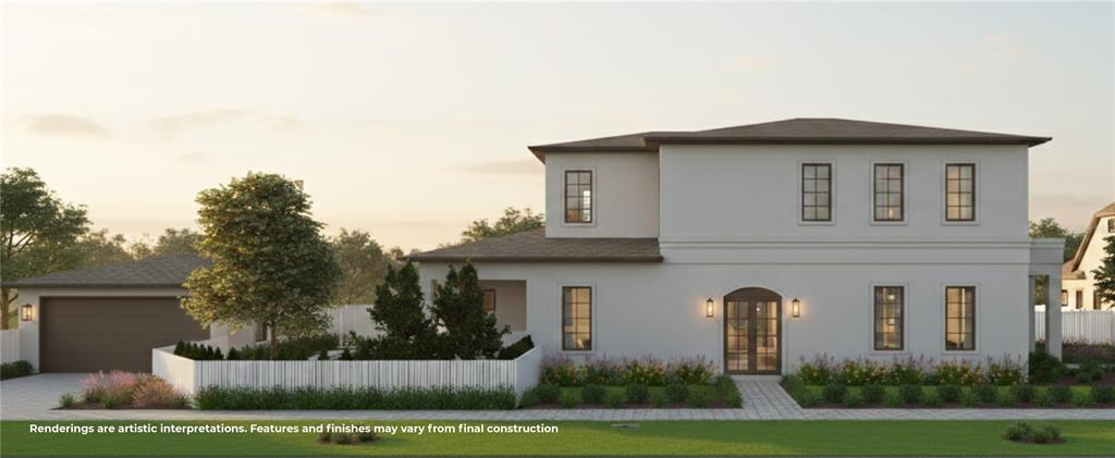 A digital rendering of a two-story house with a white exterior and an attached garage — 2000 N WESTMORELAND DRIVE, ORLANDO, FL