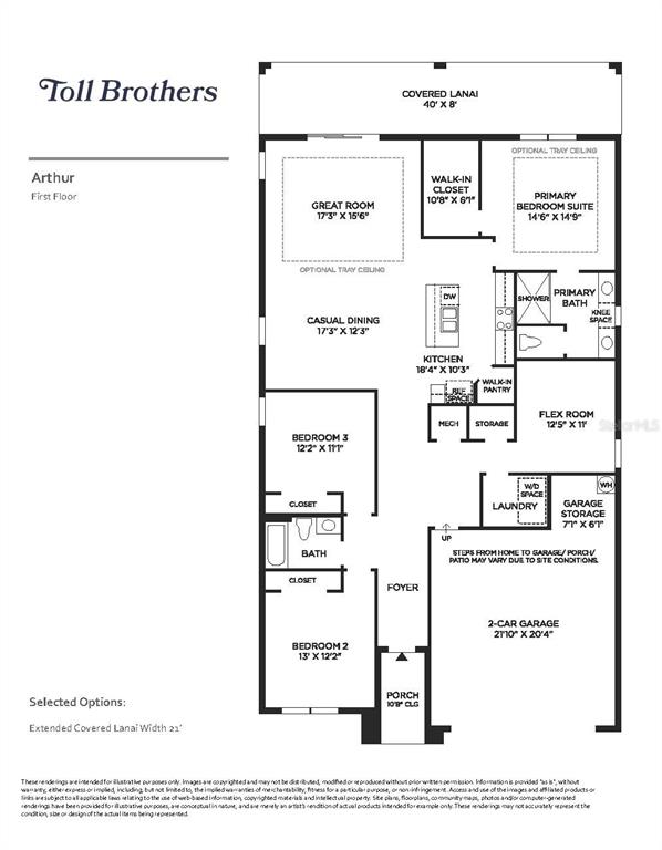 This is a floor plan for the first level of a house named Arthur — 160 PURCELL DRIVE, ORLANDO, FL