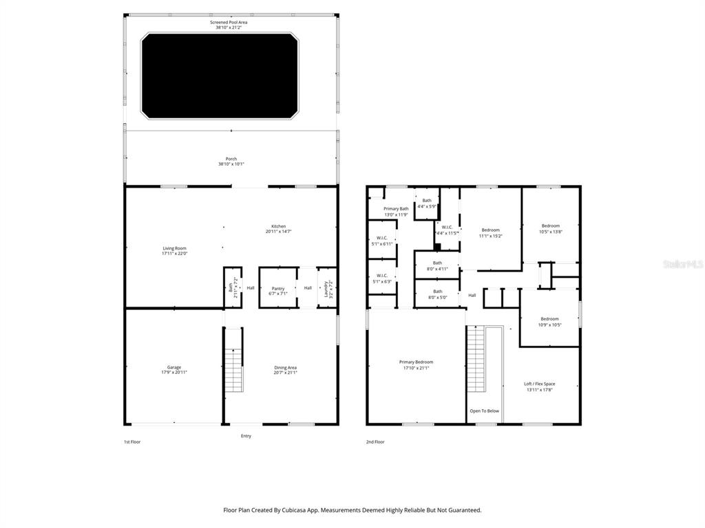 This is a two-story floor plan featuring a pool, garage, and multiple bedrooms — 2451 DELTONA BOULEVARD, SPRING HILL, FL