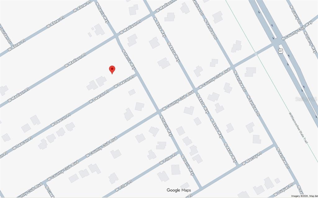 This is a map showing streets and property locations in a residential neighborhood — 731 W DEACON PLACE, CITRUS SPRINGS, FL
