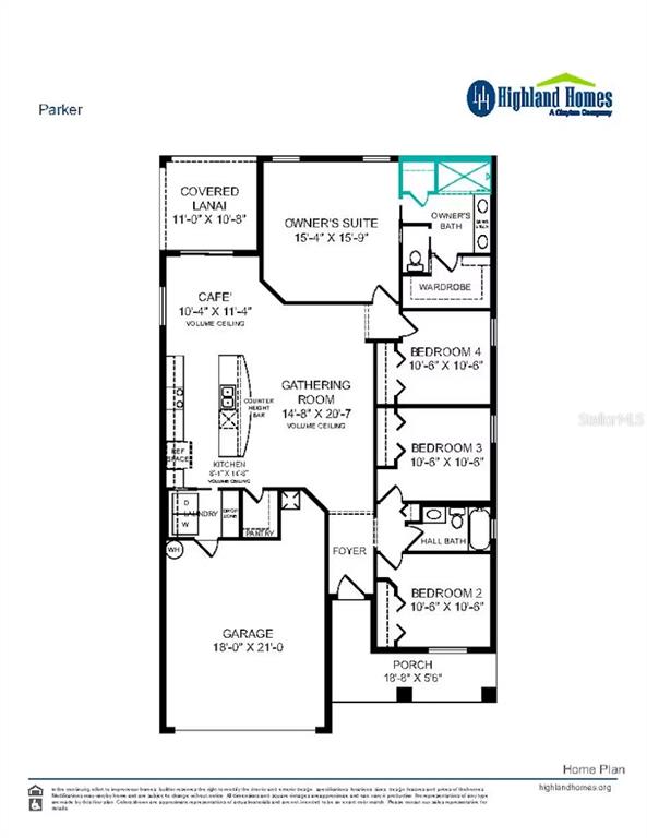 This is a floor plan for a single-story home featuring four bedrooms and a garage — 6066 MANGROVE CREEK ROAD, WIMAUMA, FL