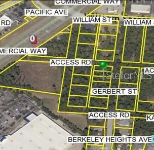 This is an aerial map showing a vacant lot highlighted with a green pin — Lot 3 GERBERT STREET, SPRING HILL, FL