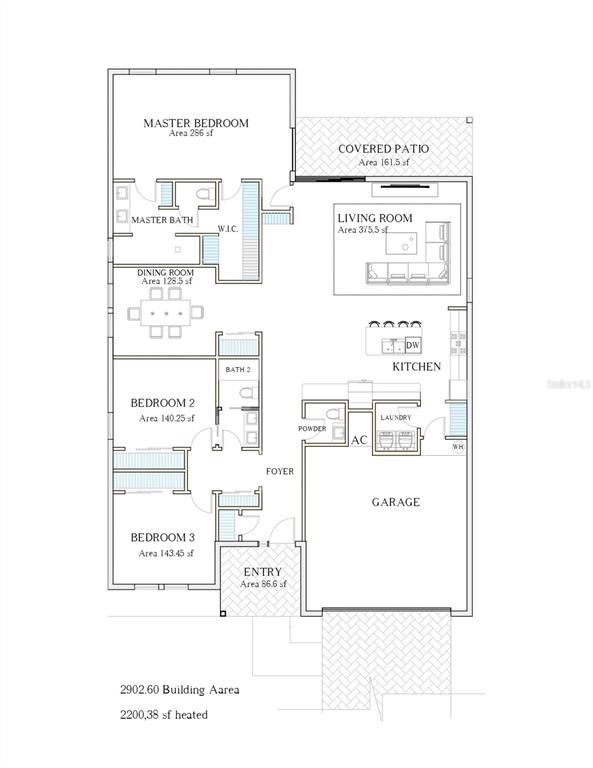 This is a floor plan for a single-story house with three bedrooms and a garage — 1811 MISSOURI ROAD NW, PALM BAY, FL