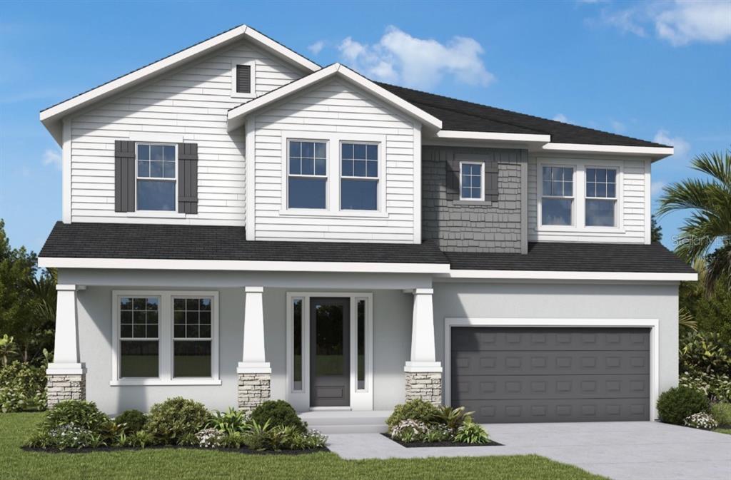 This is a digital rendering of a two-story house with a white exterior and garage — 812 W ORIENT STREET, TAMPA, FL