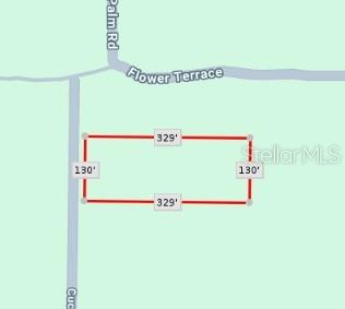 This is a map showing a rectangular plot of land with dimensions of 329 by 130 feet — 5306 CUCUMBER STREET, SEBRING, FL