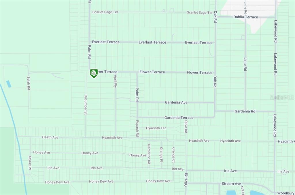 This image is a map showing residential streets and intersections in a neighborhood — 5306 CUCUMBER STREET, SEBRING, FL