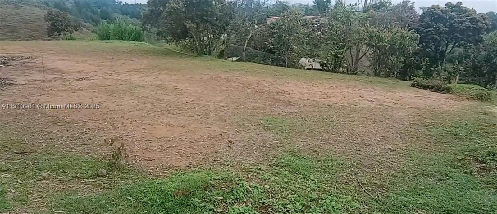 An elevated, cleared dirt lot sits adjacent to a grassy area and dense trees — Vereda Mmpuesto Sector Garrido #5, C Colombia, C