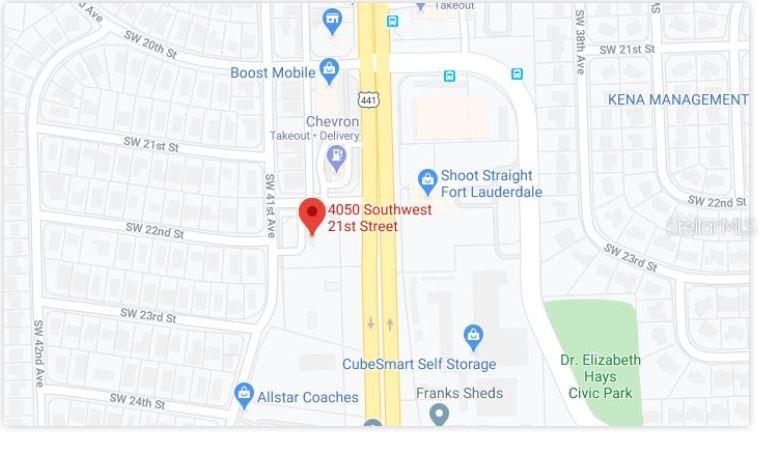 This is a map showing the location of a property near a major highway — 4050 SW 21ST STREET, FORT LAUDERDALE, FL