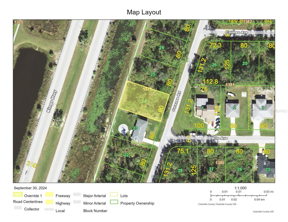 This is a map showing property lot lines and road layouts in a residential area — 3169 SWANEE ROAD, PORT CHARLOTTE, FL