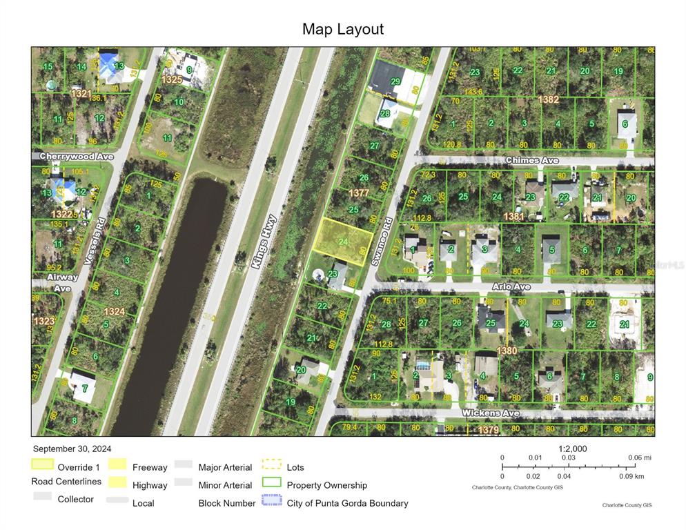 This is a map showing residential lots and road layouts in a neighborhood — 3169 SWANEE ROAD, PORT CHARLOTTE, FL