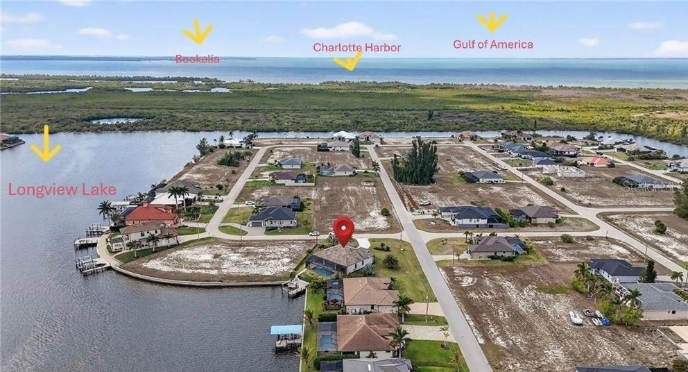 An aerial view shows a waterfront residential neighborhood with a red location pin — 3331 NW 46TH AVENUE, CAPE CORAL, FL