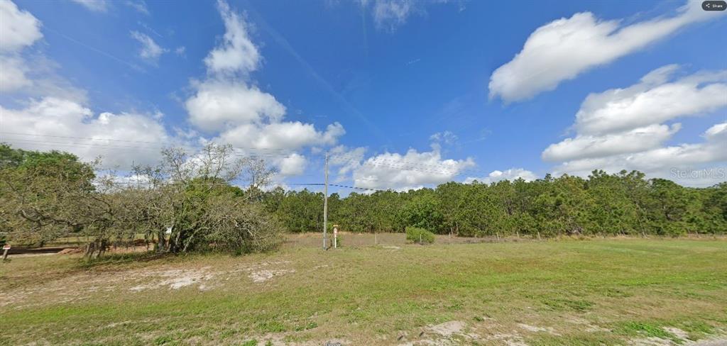 A grassy, open lot features a utility pole and a line of trees in the background — COMMONWEALTH AVE N, POLK CITY, FL