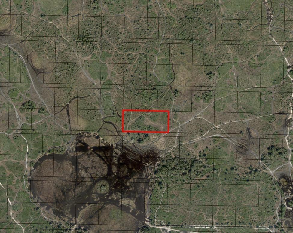 This is an aerial map showing a rectangular parcel of land outlined in red — 0 NW 308th Street, Okeechobee FL 34972, OKEECHOBEE, FL