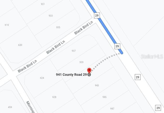 This is a map showing the location of a property along County Road 29 — 941 COUNTY ROAD 29, LAKE PLACID, FL