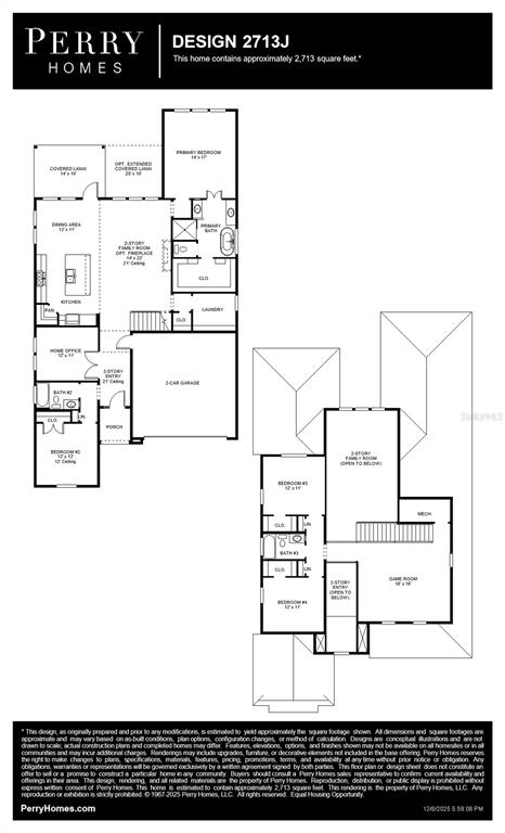 This is a floor plan for a two-story home featuring a three-car garage — 3723 109TH STREET EAST, PALMETTO, FL