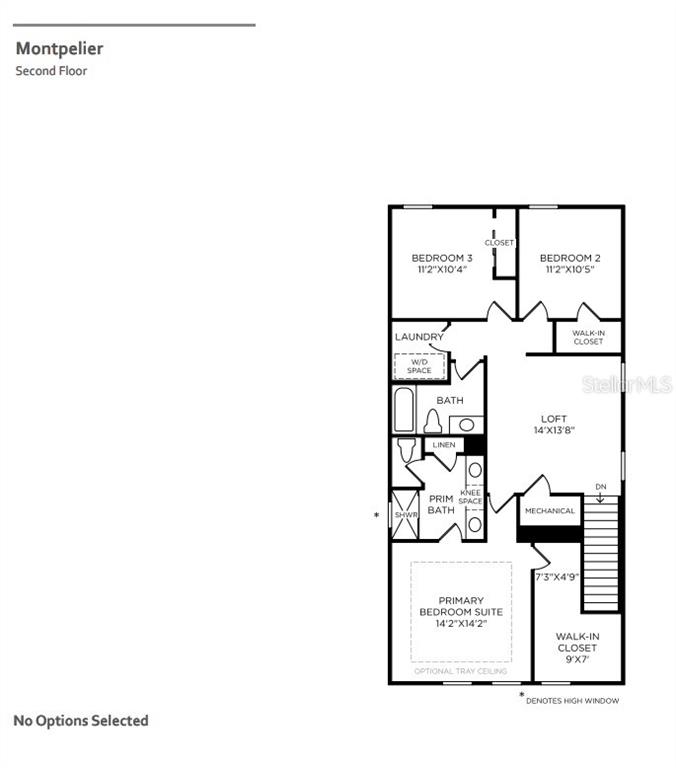 This is a floor plan for the second level of a home featuring four rooms — 13020 SUNSET GARDEN LANE, WINTER GARDEN, FL