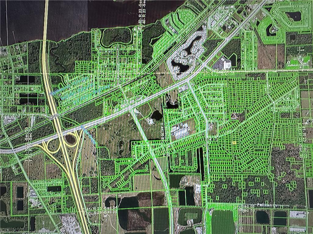 An aerial map view showing residential street layouts, a highway, and surrounding land plots — 900 ORANGE BROOK Lane, Punta Gorda FL 33982, PUNTA GORDA, FL