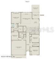 This is a floor plan for a single-story house featuring four bedrooms and a garage — 339 FISHTAIL PLACE, PALM COAST, FL