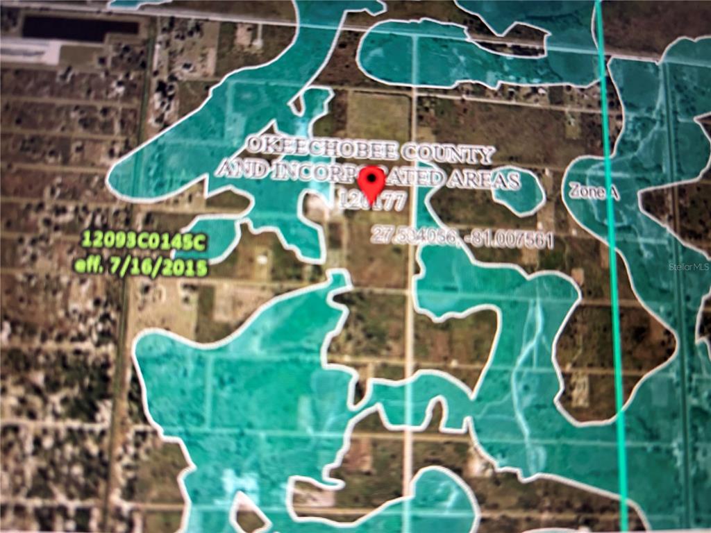 This is a flood zone map showing designated areas in Okeechobee County — 17824 NW 316TH STREET, OKEECHOBEE, FL