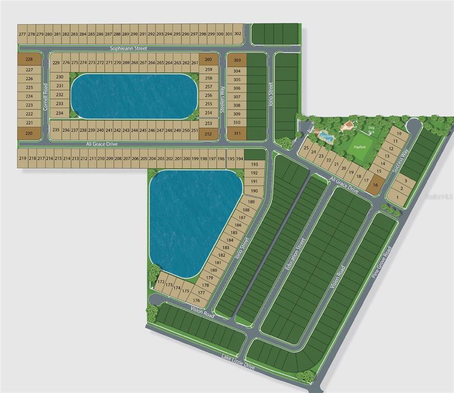 This image is a site map showing the layout of a residential housing development — 5893 ALI GRACE DRIVE, ST CLOUD, FL